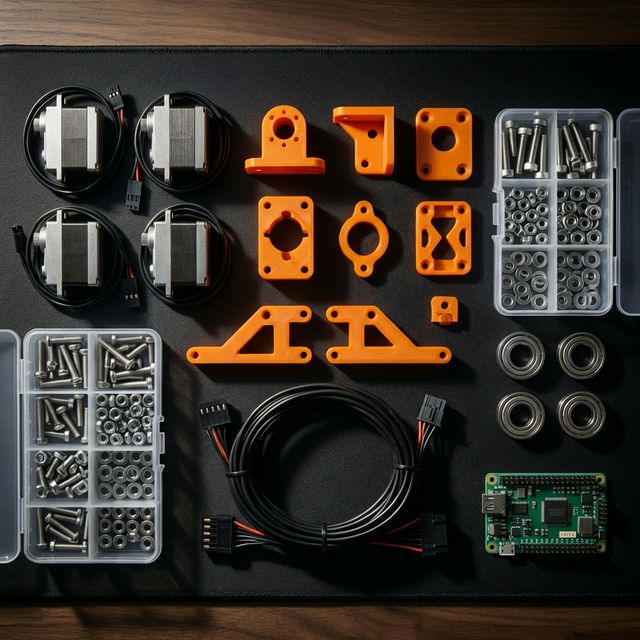 All EXO-W1 components laid out flat