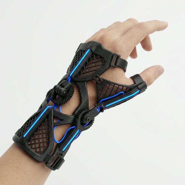 3D-Printed Wrist Exoskeleton – finished assembly